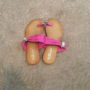 Pink rhinestone sandals